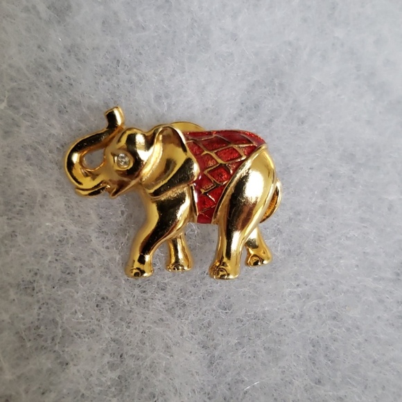 VTG Avon Elephant Enamel Rhinestone Christ… - Picture 2 of 6